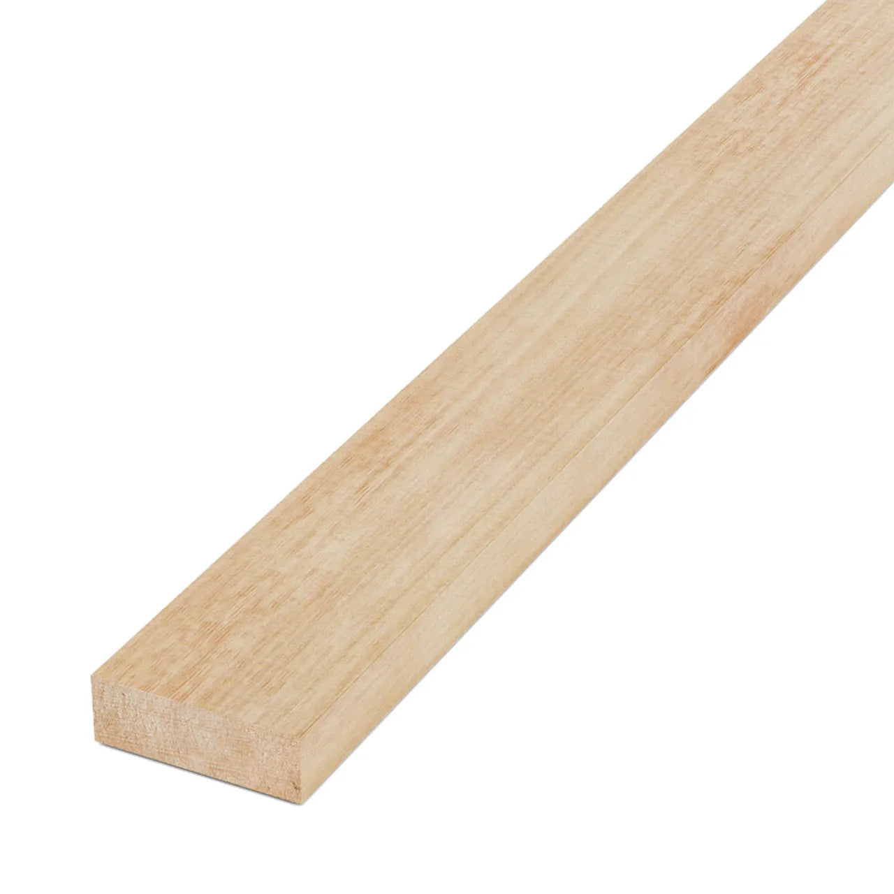 The Go Build 2 in. x 6 in. x 14 ft. Framing Lumber, a rectangular SPF board with a smooth, unfinished surface, is displayed at an angle against a white background to highlight its length and quality.